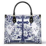 Catholight The Cross Amidst Blooming Faith Leather Bag