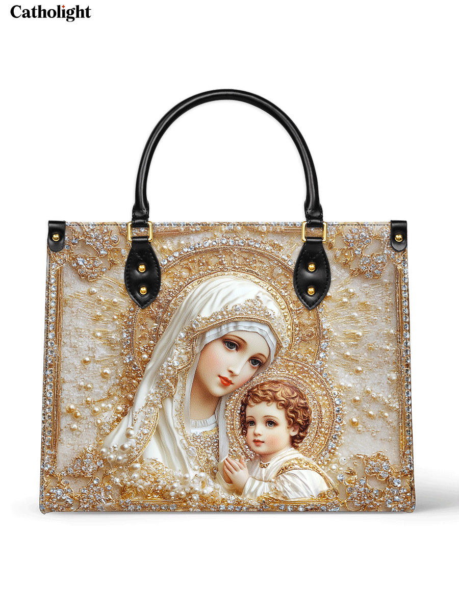 Himmlische Anmut in strahlender Pracht Ledertasche