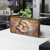 Catholight Divine Madonna And Child Leather Wallet Purse