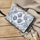 Catholight Sacred Elegance: Blue and White Devotion - Leather Wallet Purse