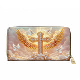 Catholight Dove of Peace Leather Wallet Purse