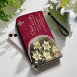 Catholight Lilies of Faith Leather Wallet Purse