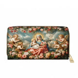 Catholight Halo Of Roses Leather Wallet Purse