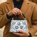 Catholight Sacred Elegance Blue and White Devotion Leather Satchel Bag