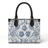Catholight Sacred Elegance: Blue and White Devotion Leather Bag