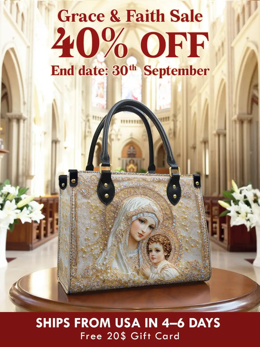 Catholight Heavenly Grace In Radiant Splendor Leather Bag