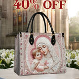 Catholight Sacred Serenity: The Madonna’s Tender Embrace Leather Bag