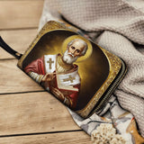 Catholight Saint Nicholas: The Patron of Generosity - Leather Wallet Purse