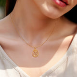 Catholight Openwork French Auspice Maria Necklace in Gold Vermeil