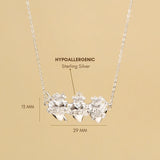 Catholight Holy Family Hearts Necklace in Sterling Silver