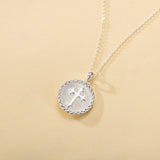 Catholight Sacred Heart and Cross Necklace in Sterling Silver
