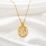 Catholight Openwork French Auspice Maria Necklace in Gold Vermeil