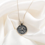 Catholight ST. Michael The Archangel Necklace in Oxidized Sterling Silver