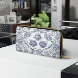 Catholight Sacred Elegance: Blue and White Devotion - Leather Wallet Purse