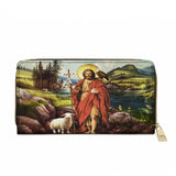 Catholight Saint John The Baptist Shepherd Leather Wallet Purse