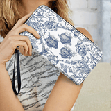 Catholight Sacred Elegance: Blue and White Devotion - Leather Wallet Purse