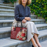 Catholight Blooming With Faith Leather Tote Bag