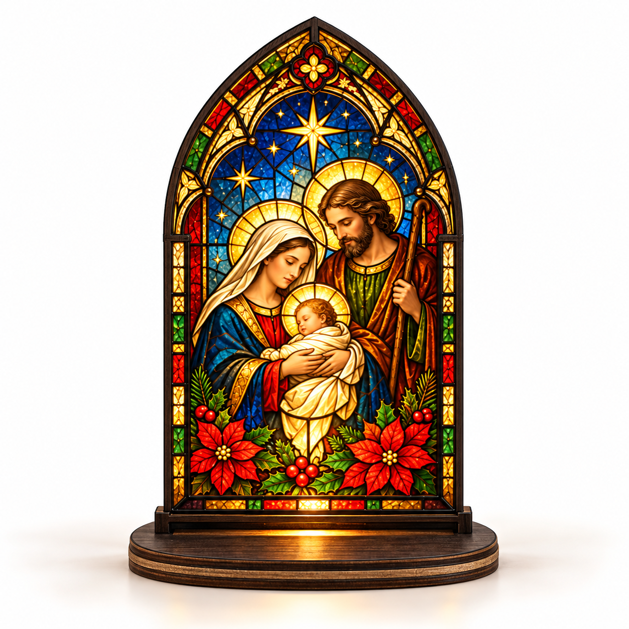 Catholight Holy Family Christmas Glow Candle Holder