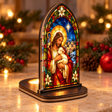 Catholight Good Shepherd Christmas Glow Candle Holder