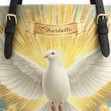 Catholight  Grace of the Holy Spirit Personalized Leather Tote Bag