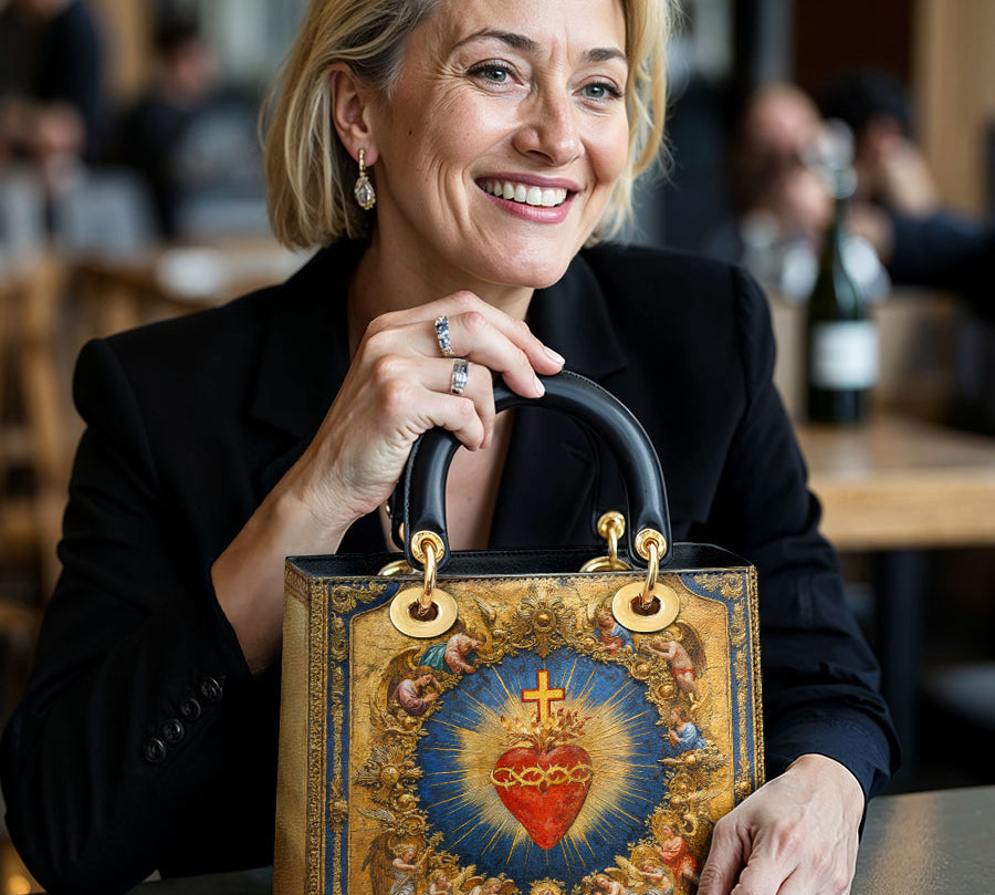 Catholight Sacred Heart of Divine Lady Leather Bag