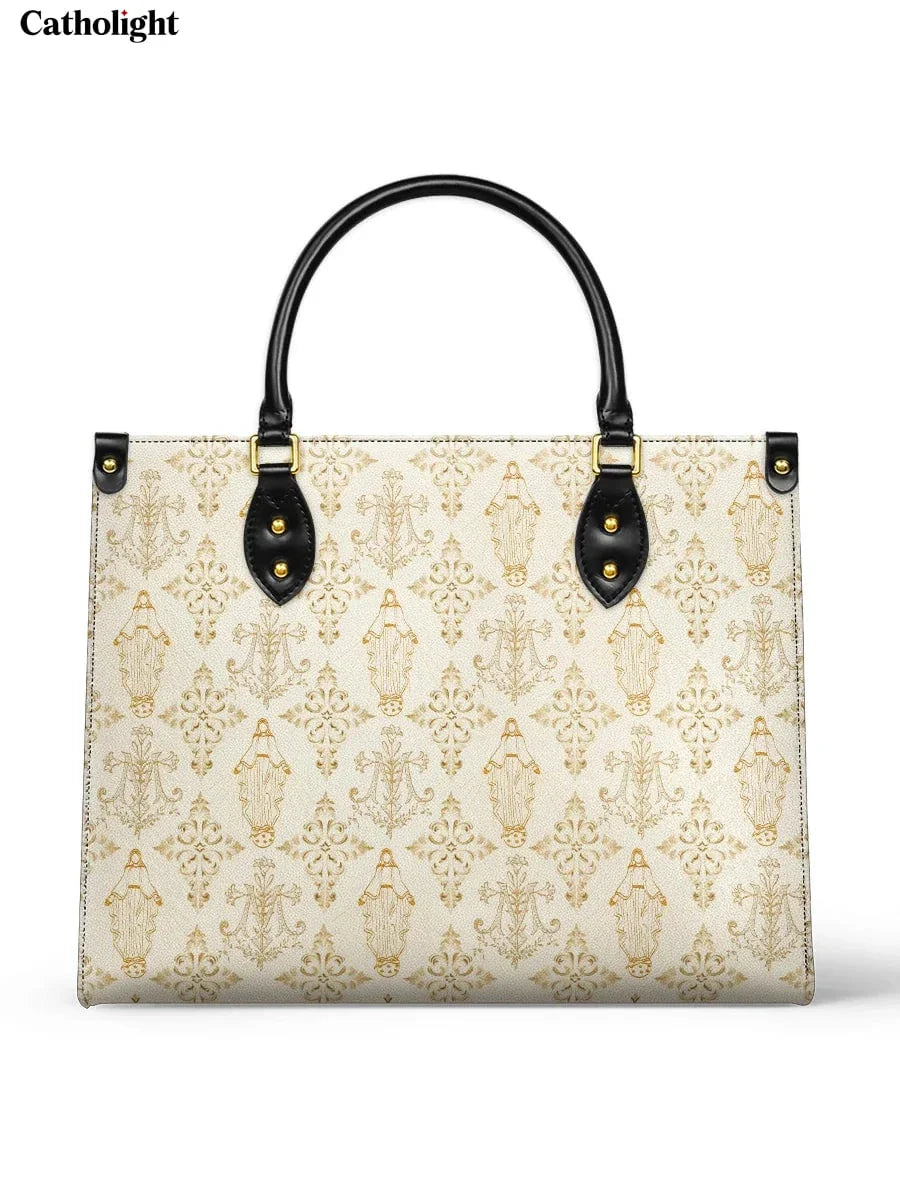 Catholight  The Ave Maria Pattern Leather Bag