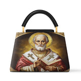 Catholight Saint Nicholas The Patron of Generosity Leather Satchel Bag