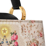 Catholight Roses of the Rosary Leather Satchel Bag