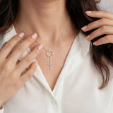 Catholight Crown of Thorns Cross Necklace in Sterling Silver