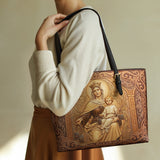 Catholight - Leather Tote Bag  Lady Of Mount Carmel