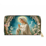 Catholight Porte-monnaie en cuir Notre-Dame de Lourdes
