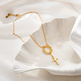 Catholight Crown of Thorns Cross Necklace in 18K Gold Vermeil