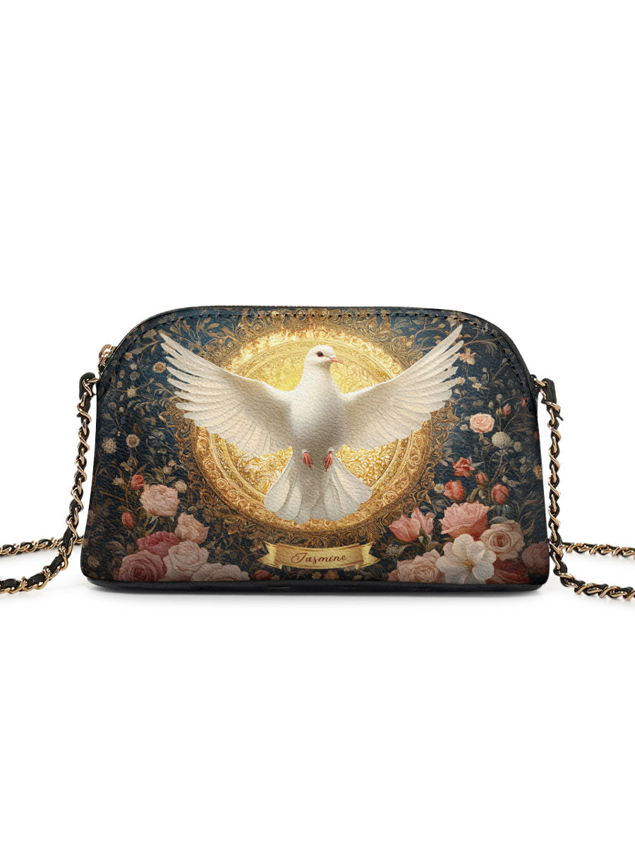 Catholight Dove of Eternal Light Personalized Leather Crossbody Bag