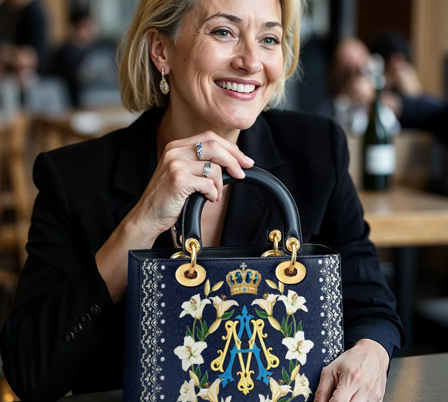 Catholight Crown Of Grace Lady Leather Bag