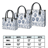Catholight  Sacred Elegance: Blue and White Devotion Leather Bag