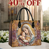 Borsa in pelle Catholight Madonna e Bambino Divino