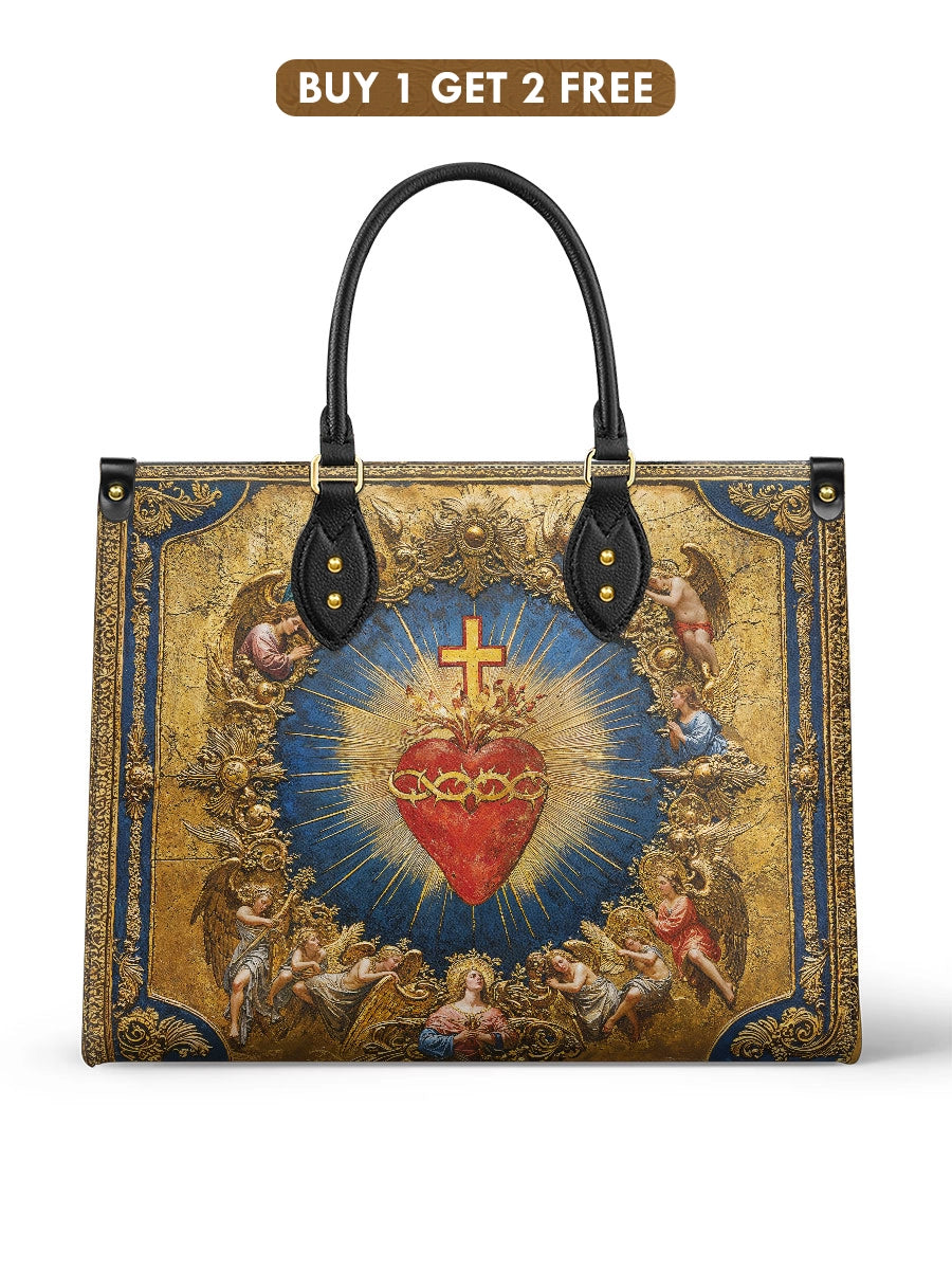 Catholight  Sacred Heart of Divine Love Leather Bag