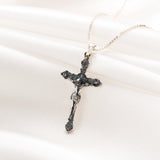 Catholight St. Benedict Crucifix Necklace in Oxidized Sterling Silver