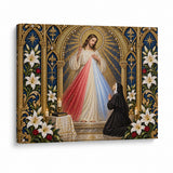 Catholight St. Faustina Divine Mercy Vision Canvas Wall Art