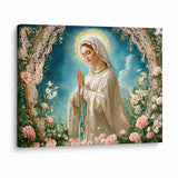 Catholight Lady Of Lourdes Canvas Wall Art