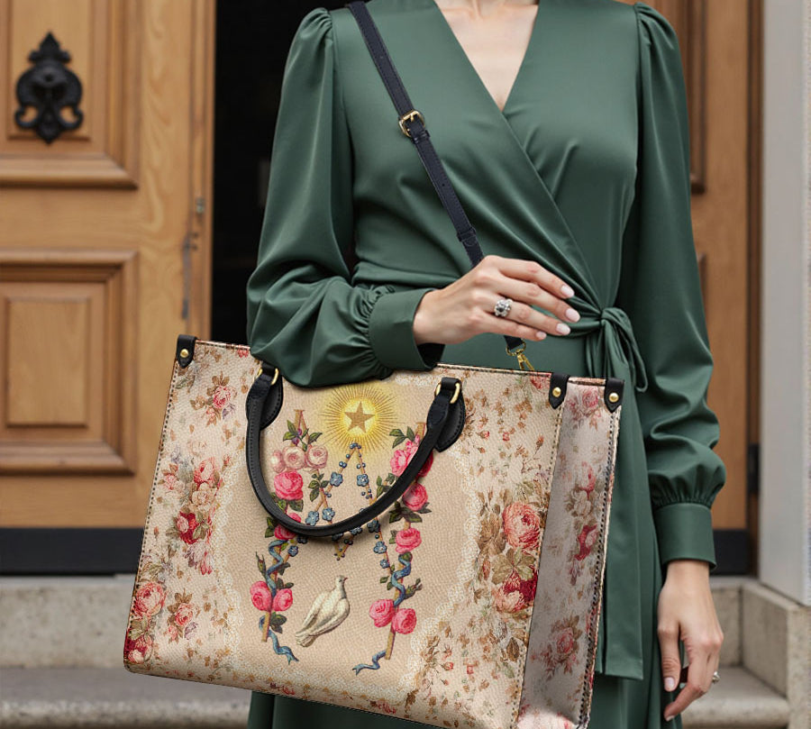 Catholight  Roses of the Rosary Leather Bag