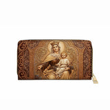 Catholight Lady Of Mount Carmel Leather Wallet Purse