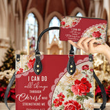Catholight  Blooming With Faith Personalized Leather Bag