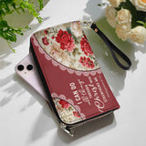 Catholight Blooming With Faith personalisierte Ledergeldbörse