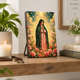 Catholight Halo Of Roses Devotional Wooden Art