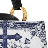 Catholight The Cross Amidst Blooming Faith Leather Satchel Bag