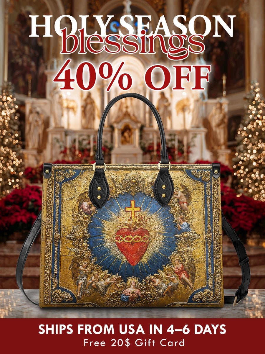 Catholight  Sacred Heart of Divine Love Leather Bag