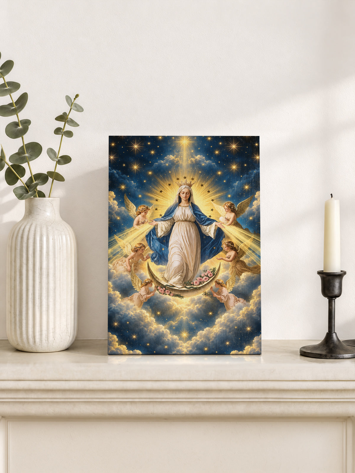 Catholight The Queen of Heaven Devotional Wooden Art