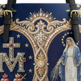 Catholight Holy Mother Devotional  Leather Tote Bag