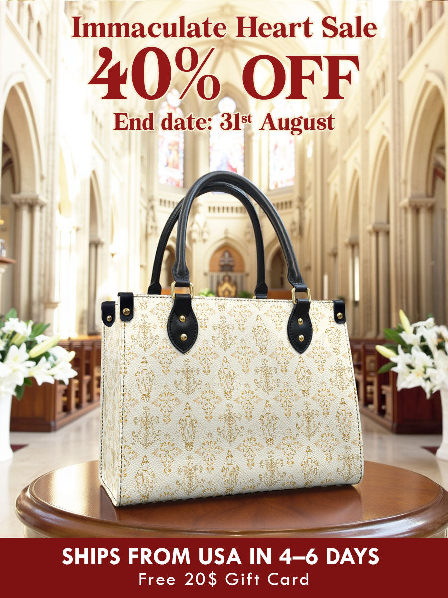 Catholight  The Ave Maria Pattern Leather Bag